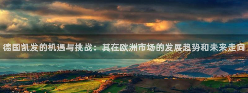 BB贝博艾弗森网站平台：德国凯发的机遇与挑战：其在欧洲市场的发展趋势和未来走向